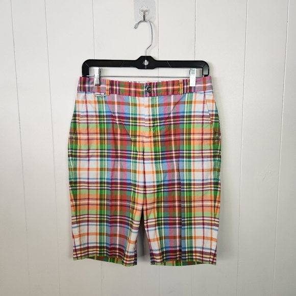 Polo Ralph Lauren Women's Plaid Bermuda Shorts High Rise Stretch Golf Size 4 - Picture 9 of 9